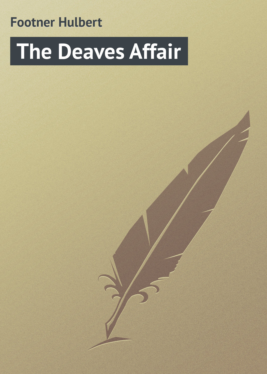 Обложка книги «The Deaves Affair»