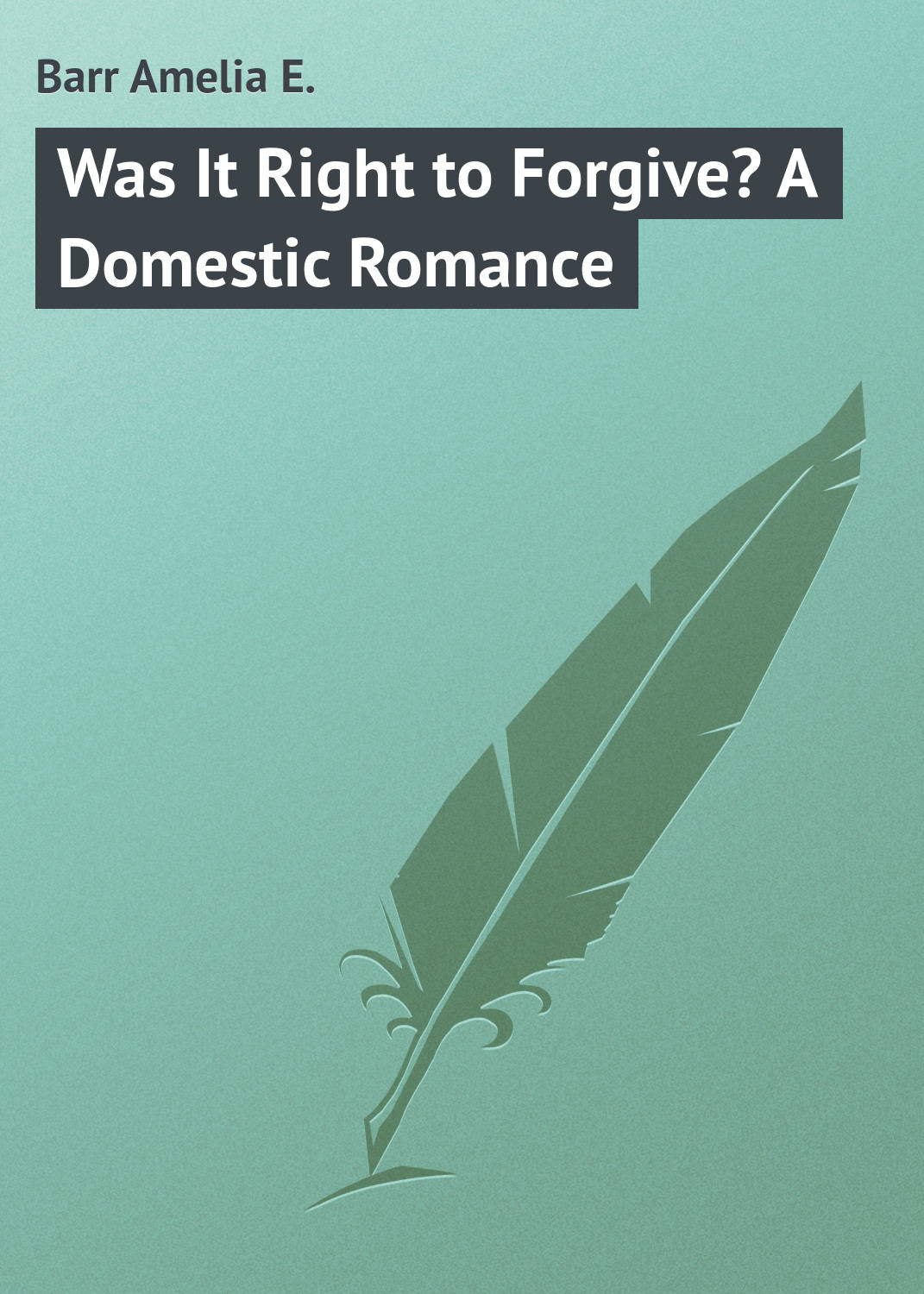 Обложка книги «Was It Right to Forgive? A Domestic Romance»