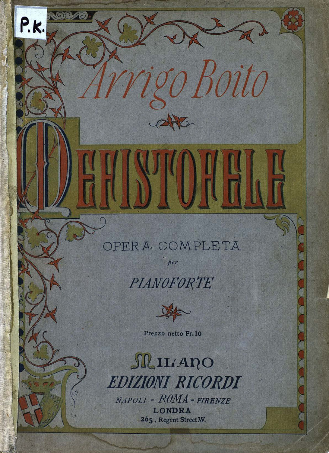 Обложка книги «Mefistofele»
