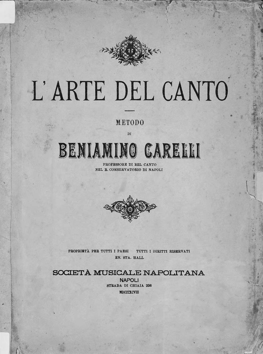 Обложка книги «L'arte del Canto»