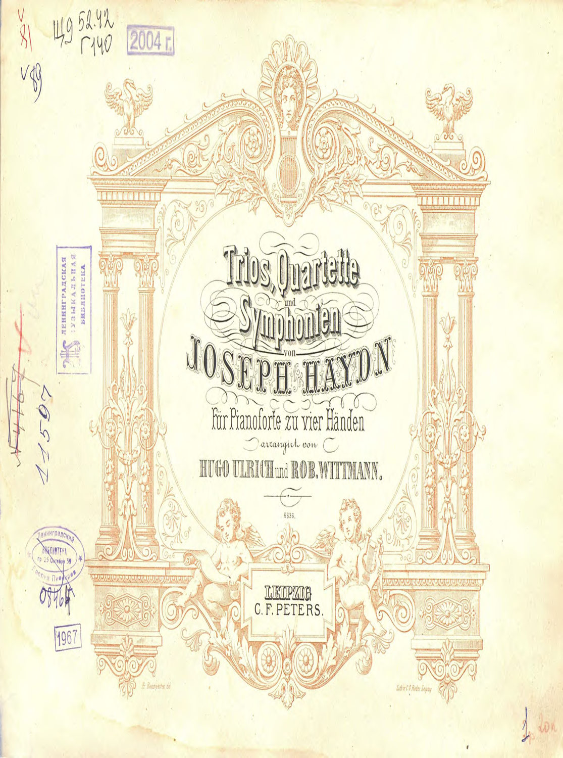 Обложка книги «Trios, Quartette und Symphonien von Ioseph Haydn»