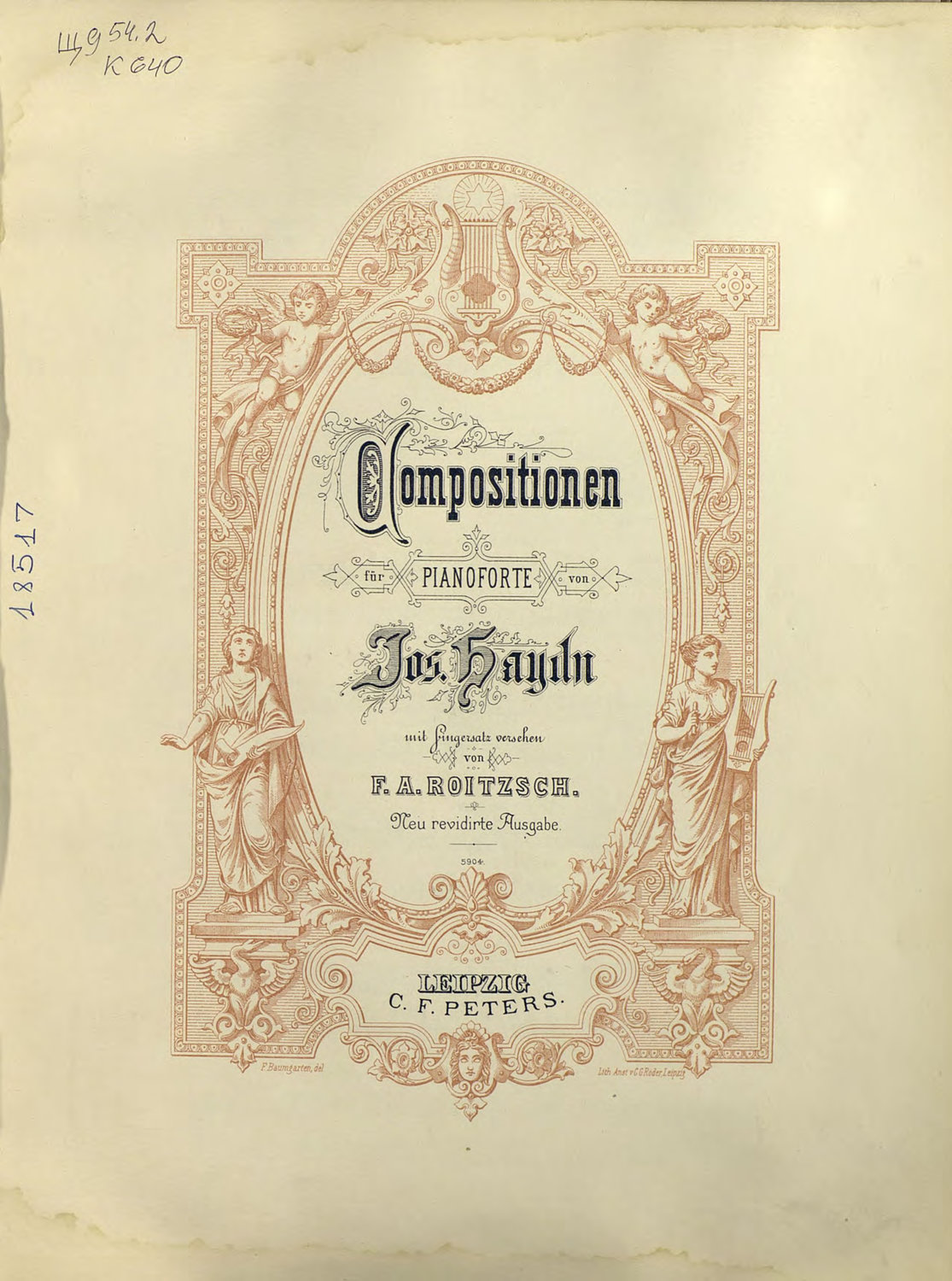 Обложка книги «Compositionen fur Pianoforte v. Jos. Haydn»
