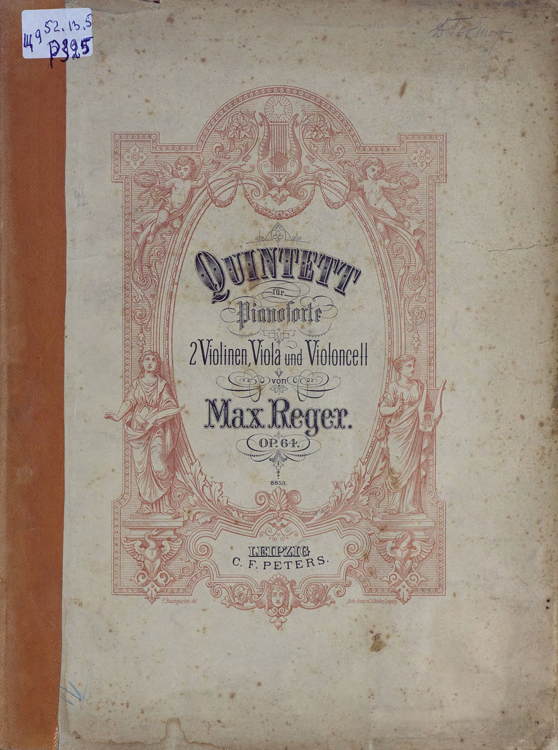 Обложка книги «Quintett fur Pianoforte, 2 Violinen, Viola und Violoncell von Max Reger»