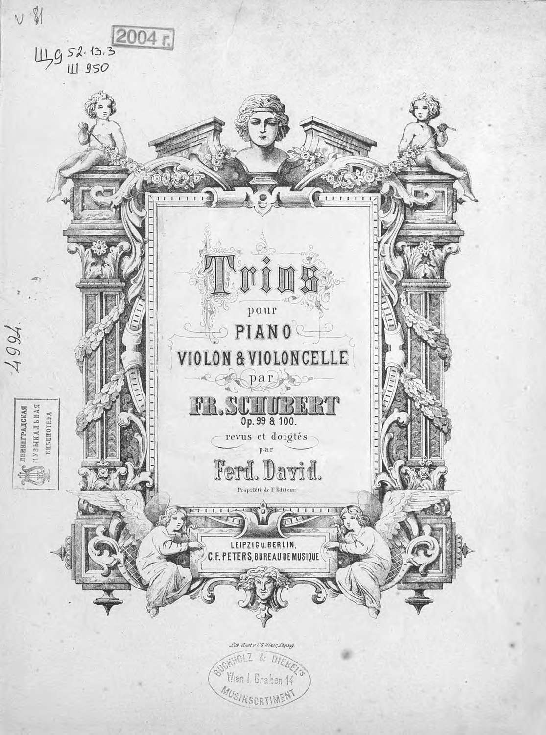 Обложка книги «Trios pour piano, violon et violoncelle par Fr. Schubert»