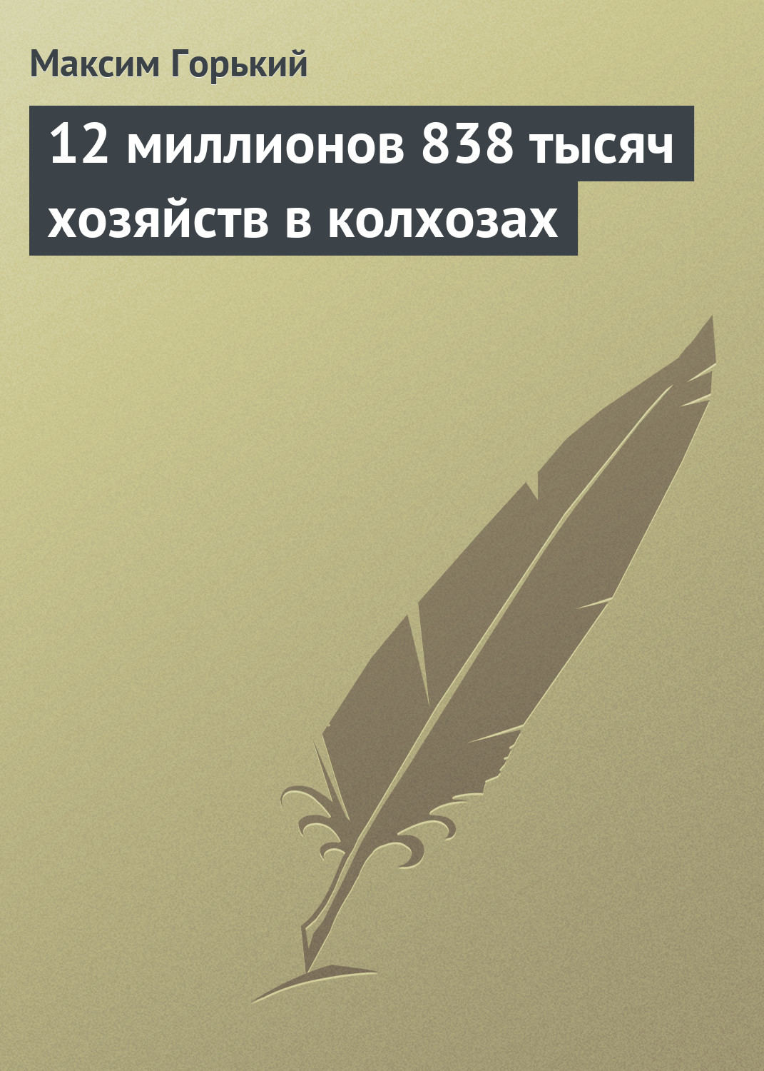 Обложка книги «12 миллионов 838 тысяч хозяйств в колхозах»
