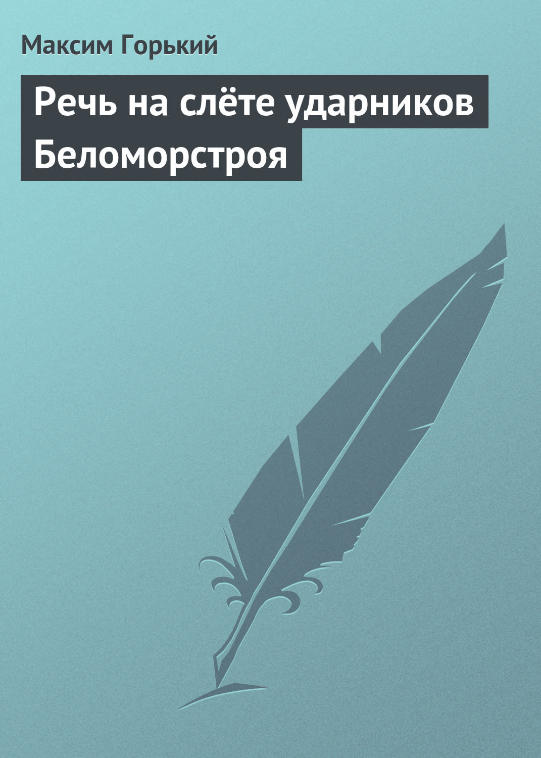 Обложка книги «Речь на слёте ударников Беломорстроя»