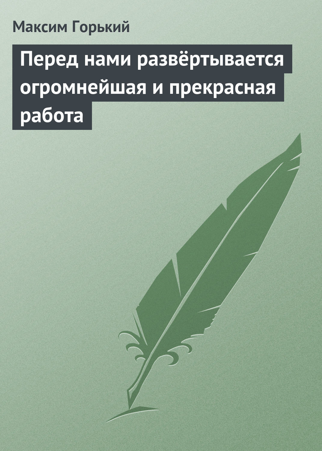 Обложка книги «Перед нами развёртывается огромнейшая и прекрасная работа»