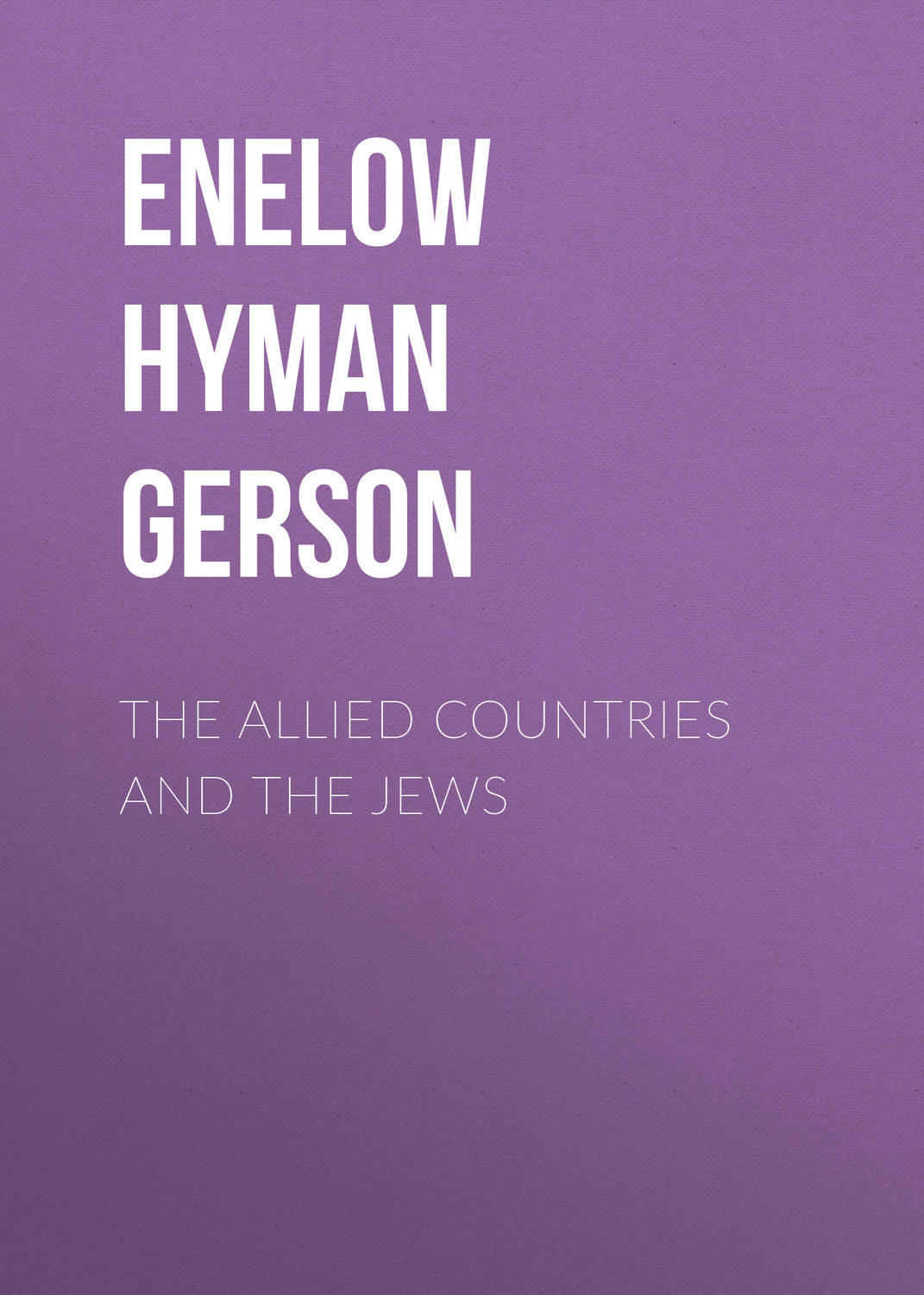 Обложка книги «The Allied Countries and the Jews»