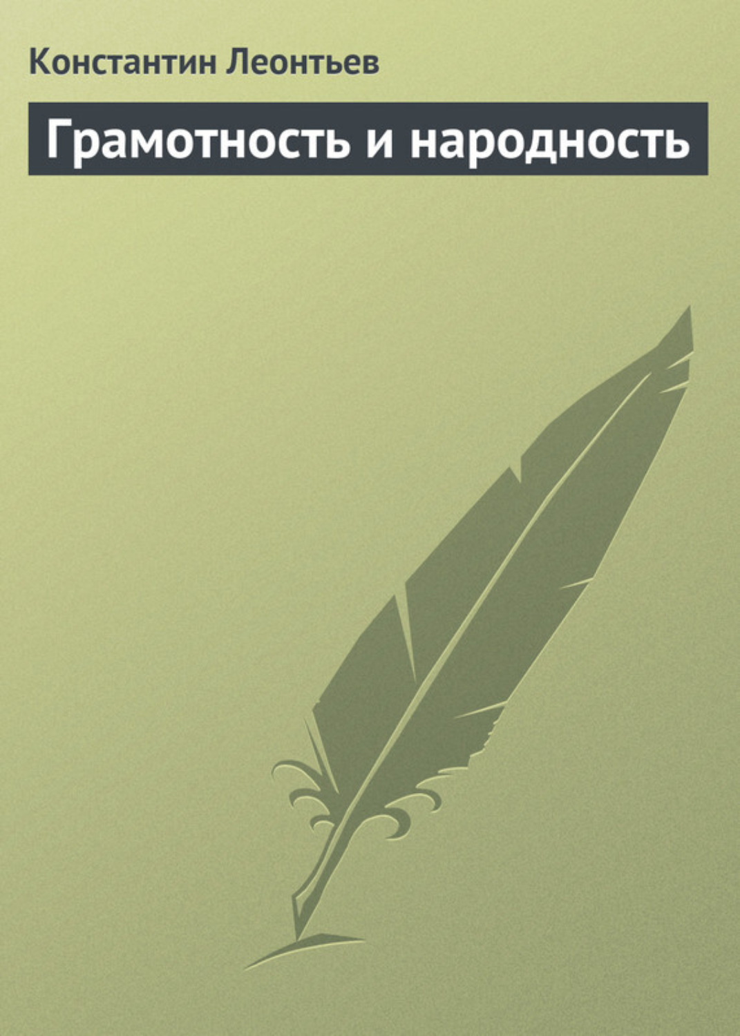 Обложка книги «Грамотность и народность»