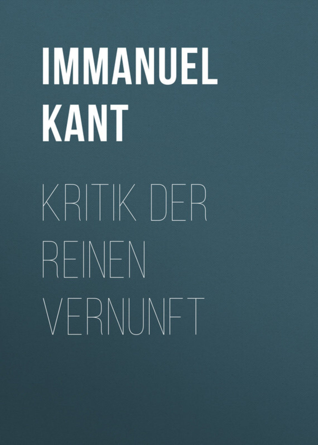 Обложка книги «Kritik der reinen Vernunft»