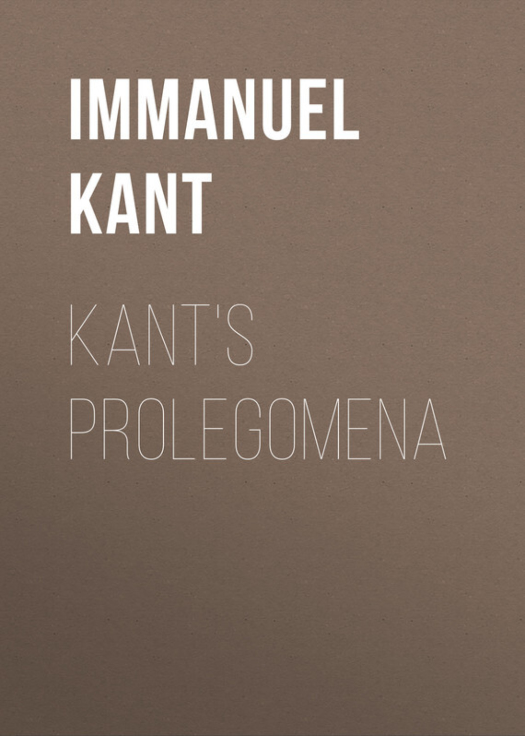 Обложка книги «Kant's Prolegomena»