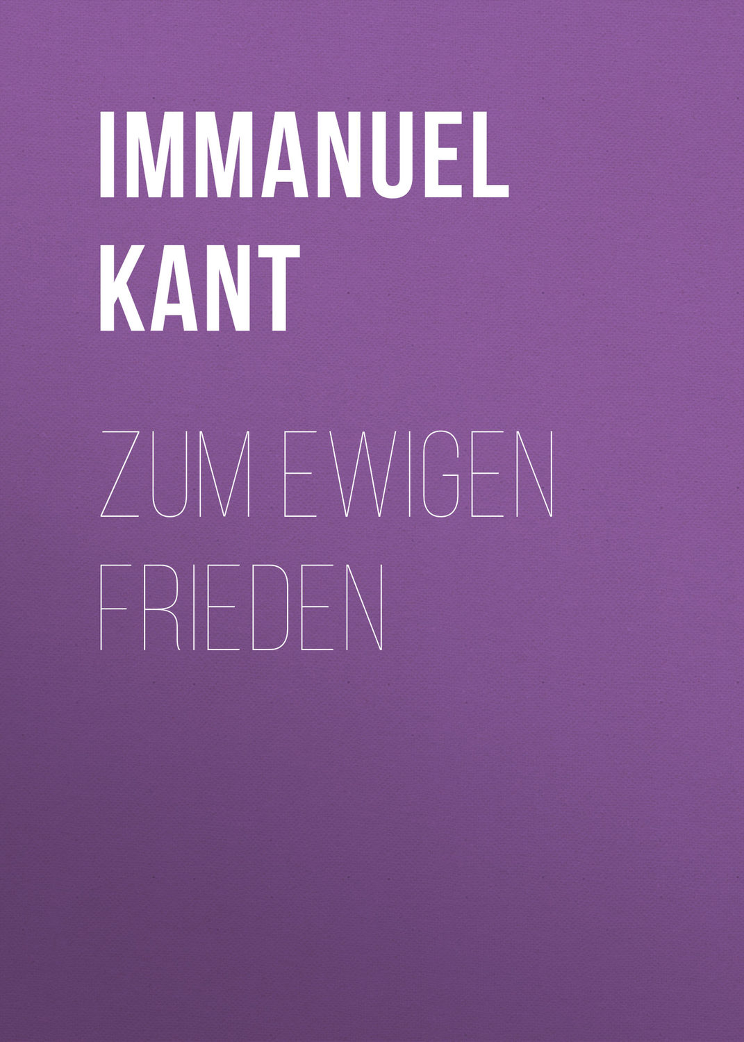 Обложка книги «Zum ewigen Frieden»