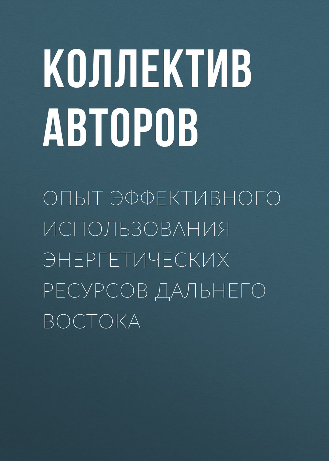 Обложка книги «Опыт эффективного использования энергетических ресурсов Дальнего Востока»