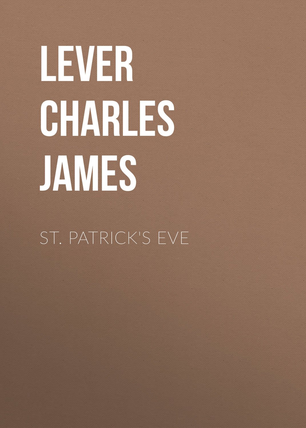 Обложка книги «St. Patrick's Eve»