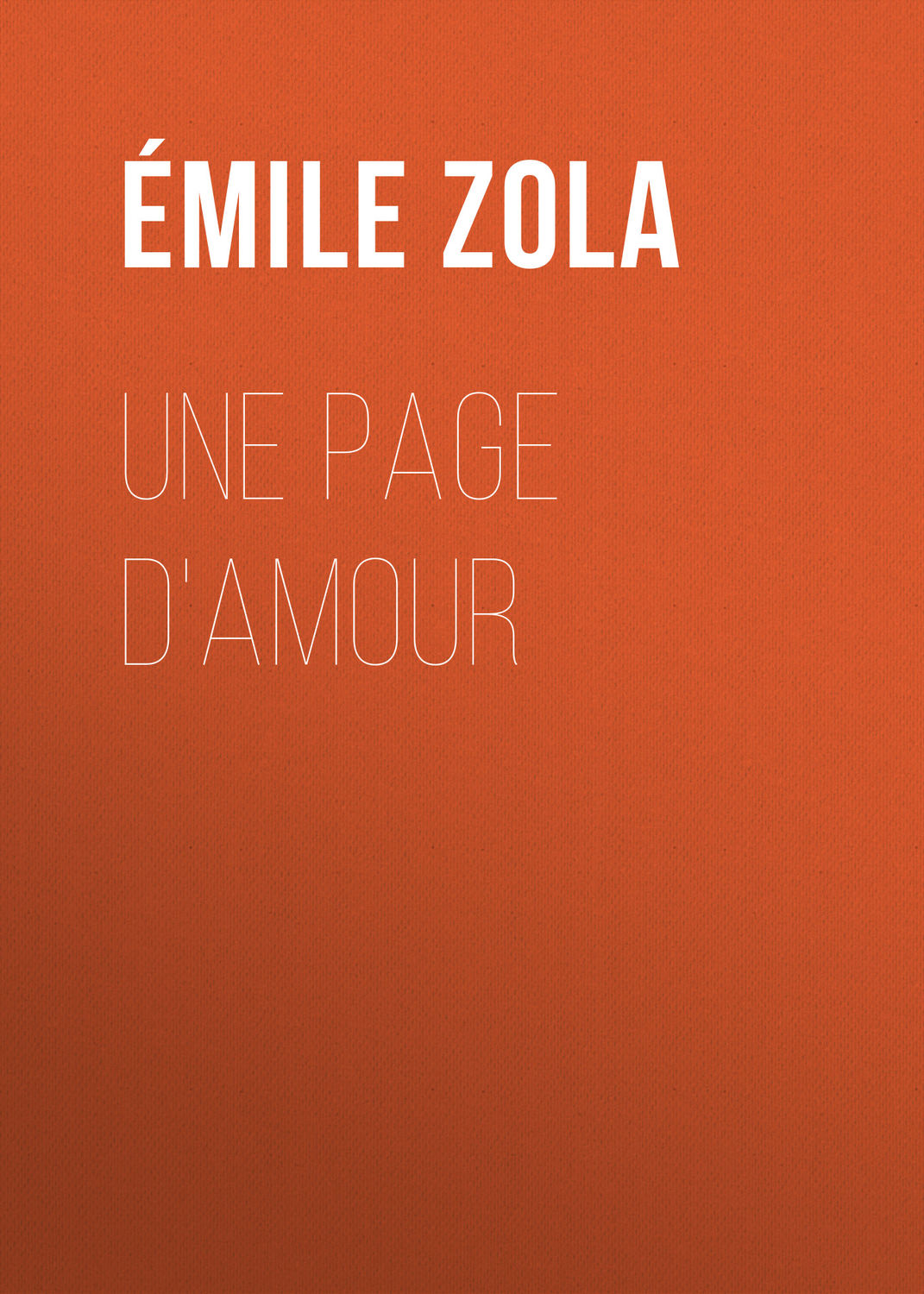 Обложка книги «Une page d'amour»