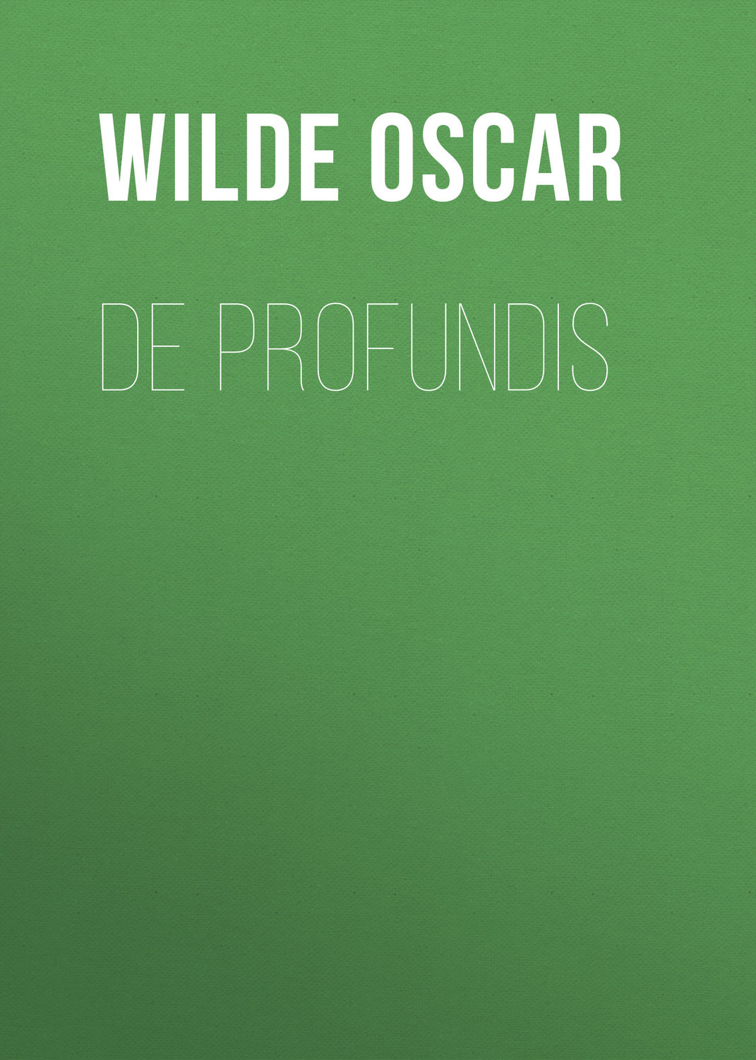 Обложка книги «De profundis»
