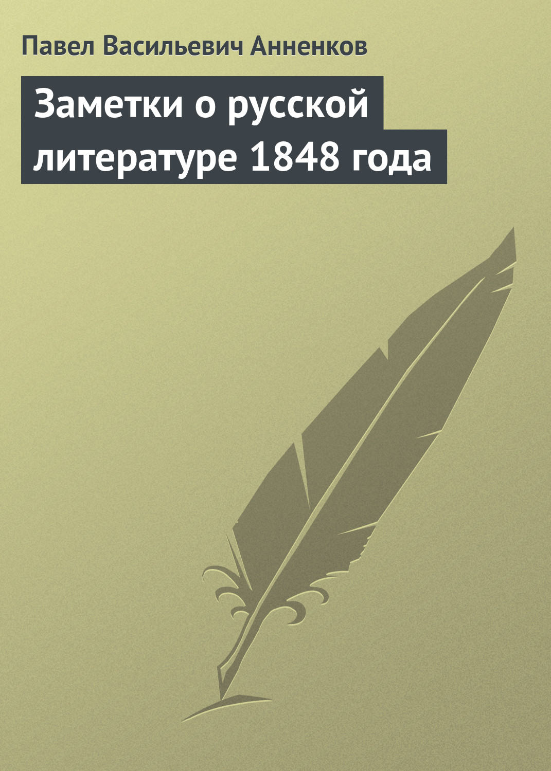 Обложка книги «Заметки о русской литературе 1848 года»