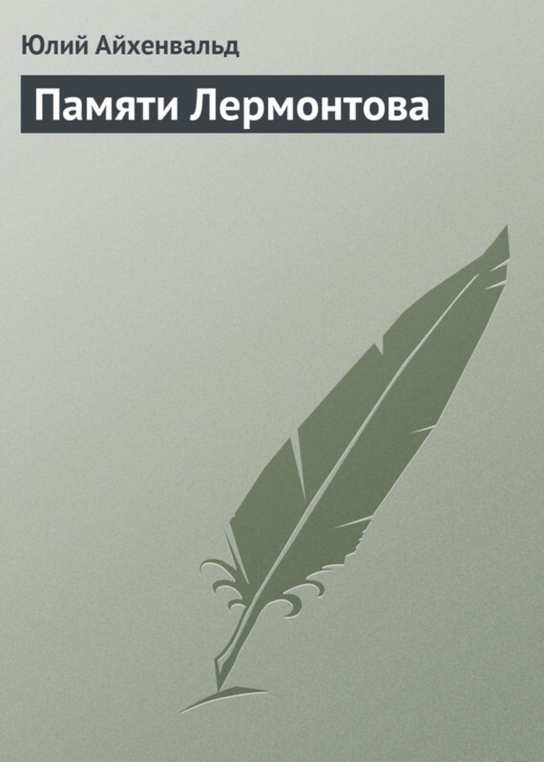 Обложка книги «Памяти Лермонтова»