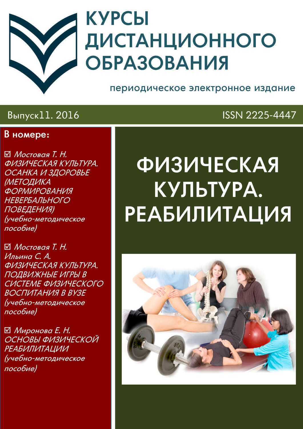 Обложка книги «Курсы дистанционного образования. Выпуск 11/2016. Физическая культура. Реабилитация»