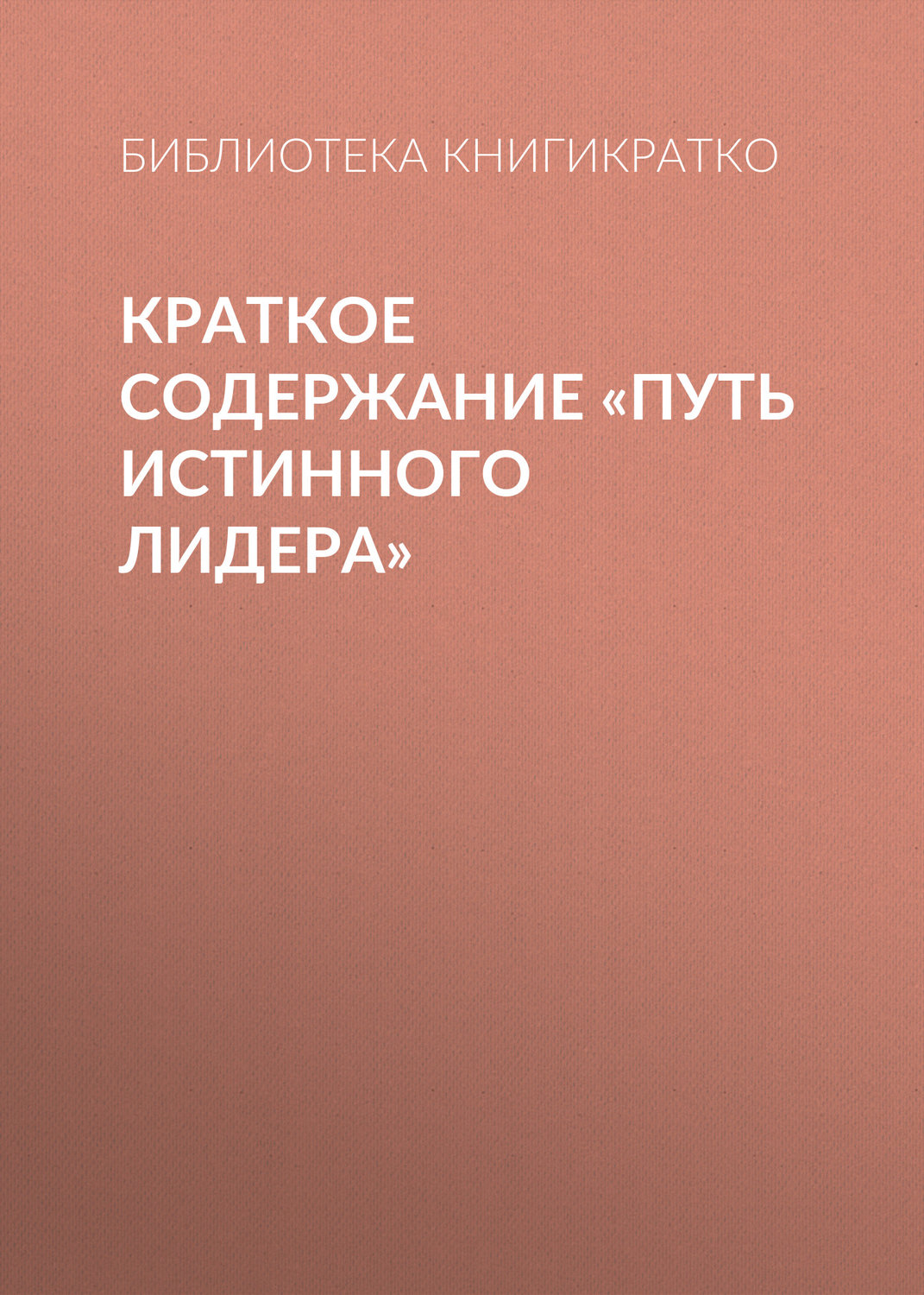 Обложка книги «Краткое содержание «Путь истинного лидера»»