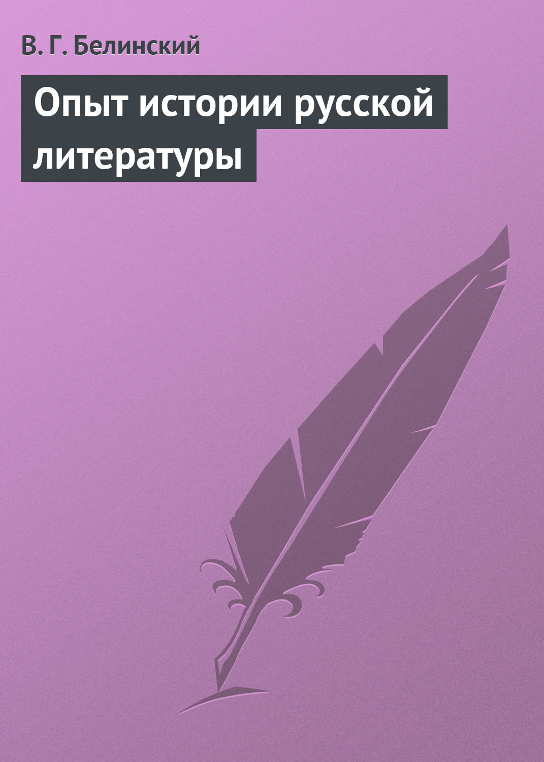 Обложка книги «Опыт истории русской литературы»
