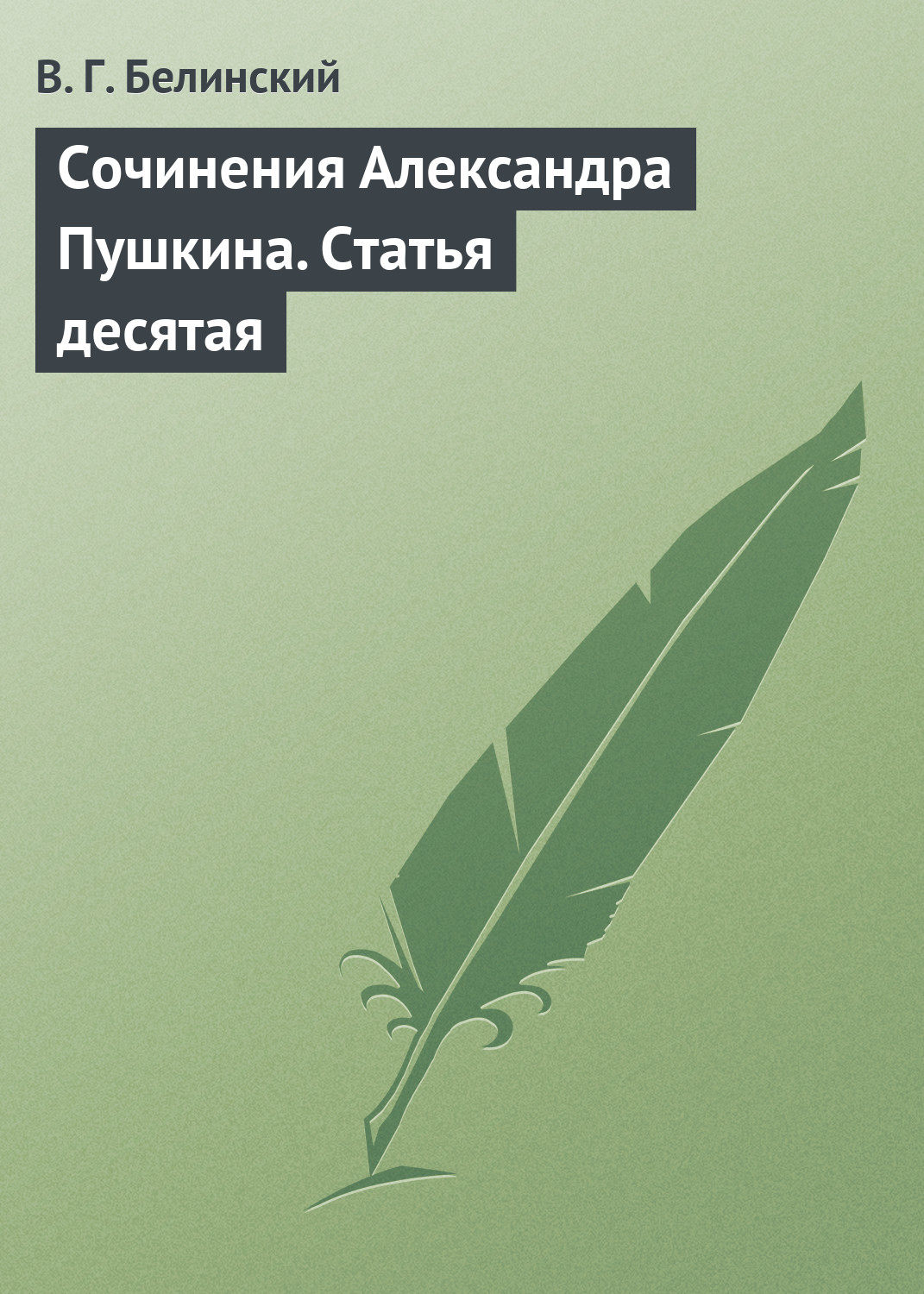 Обложка книги «Сочинения Александра Пушкина. Статья десятая»