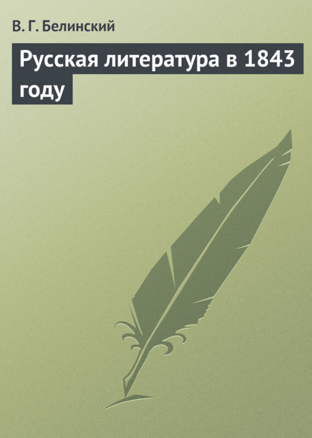 Обложка книги «Русская литература в 1843 году»