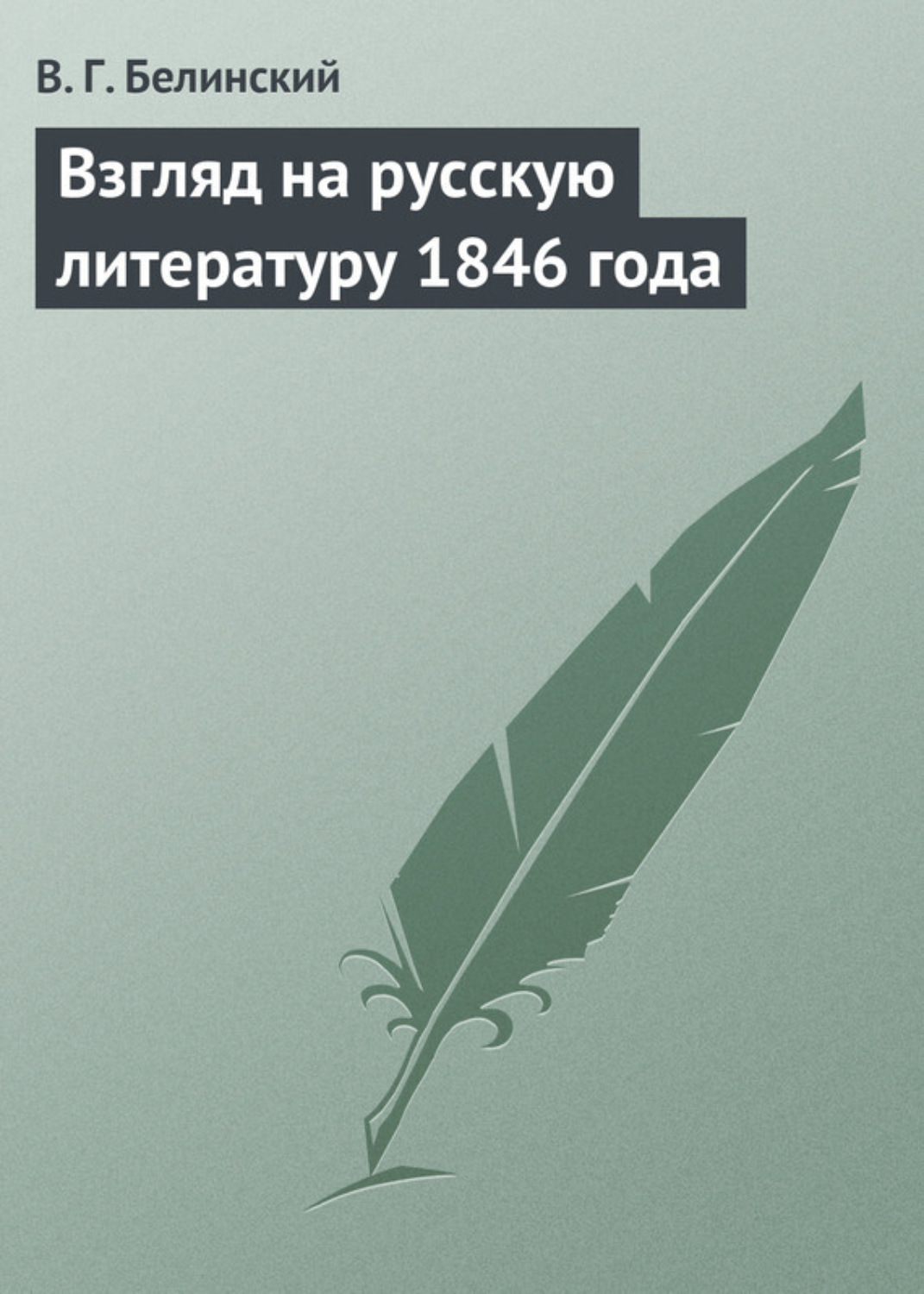 Обложка книги «Взгляд на русскую литературу 1846 года»