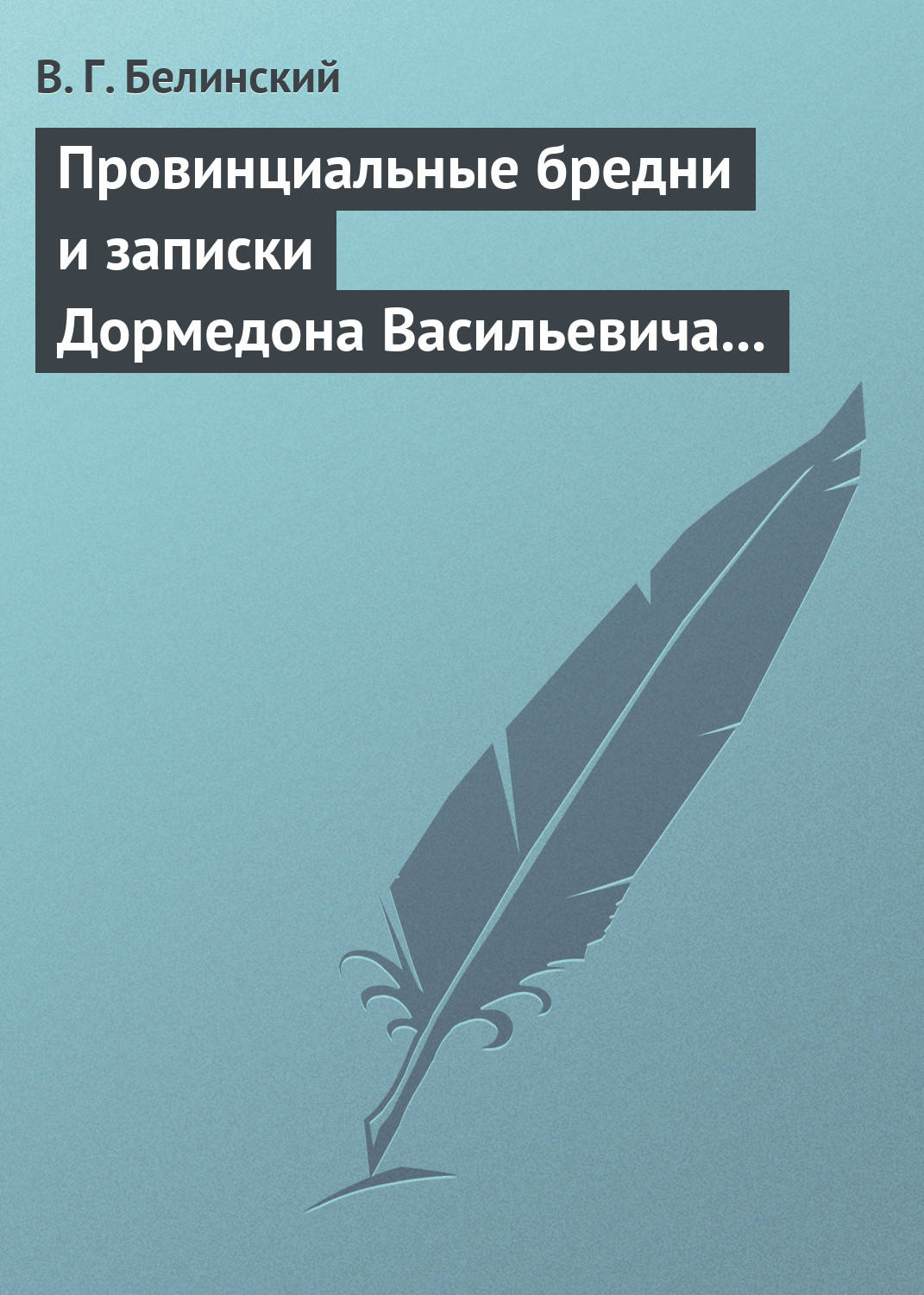 Обложка книги «Провинциальные бредни и записки Дормедона Васильевича Прутикова…»