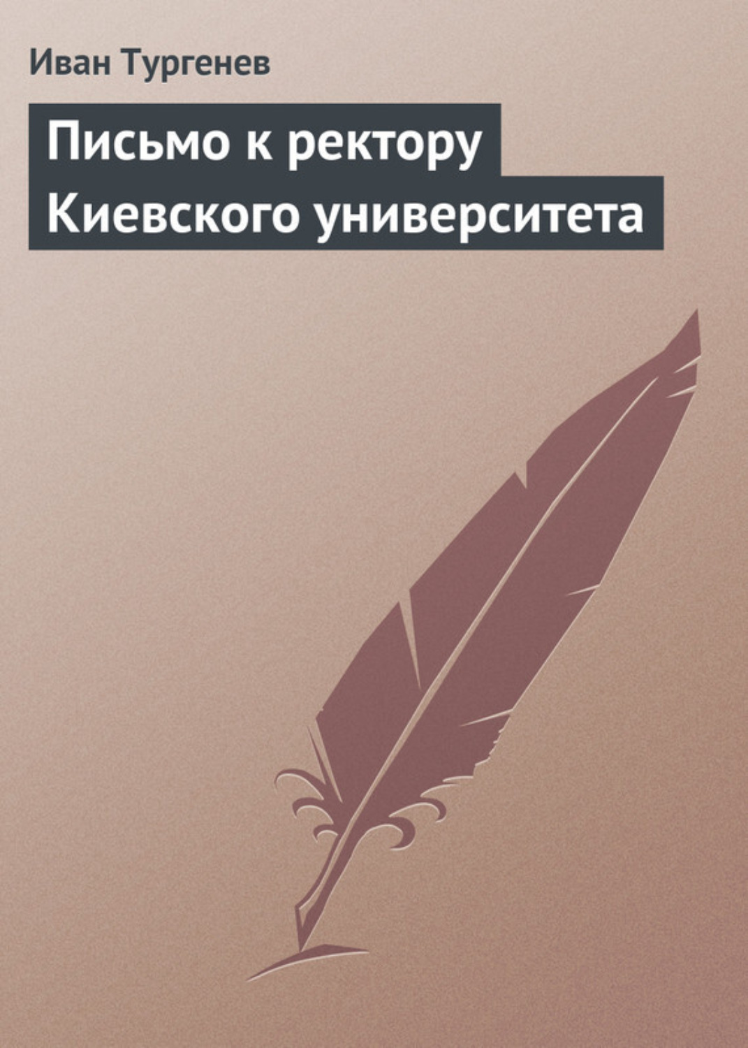 Обложка книги «Письмо к ректору Киевского университета»