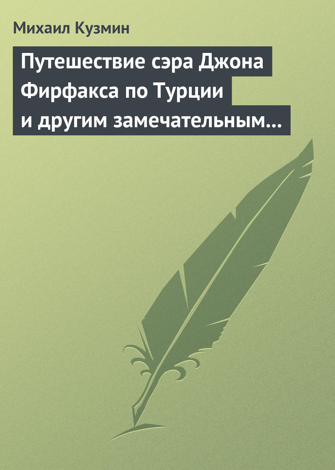 Обложка книги «Путешествие сэра Джона Фирфакса по Турции и другим замечательным странам»