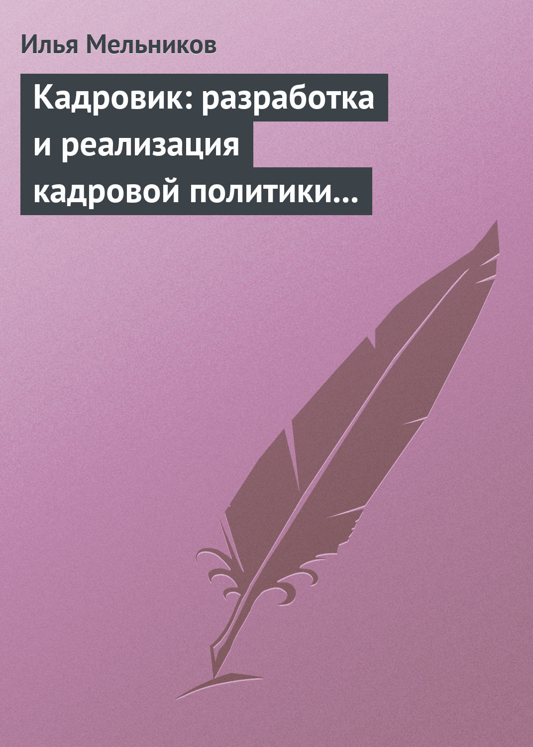Обложка книги «Кадровик: разработка и реализация кадровой политики организации»