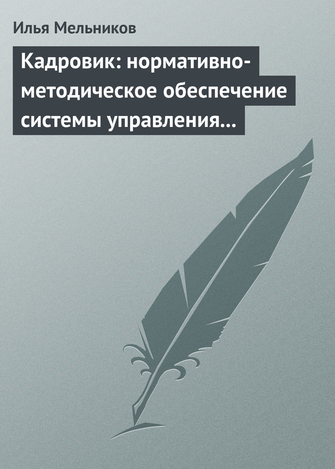 Обложка книги «Кадровик: нормативно-методическое обеспечение системы управления персоналом»