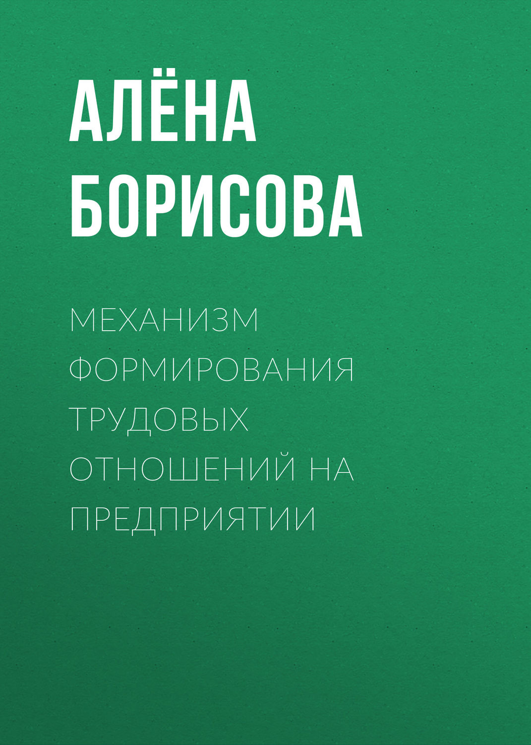 Обложка книги «Механизм формирования трудовых отношений на предприятии»