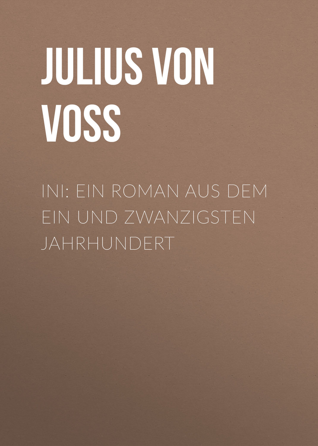 Обложка книги «Ini: Ein Roman aus dem ein und zwanzigsten Jahrhundert»