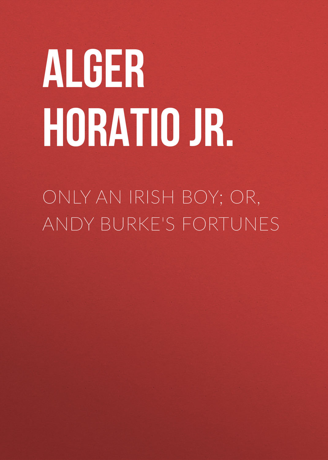 Обложка книги «Only an Irish Boy; Or, Andy Burke's Fortunes»