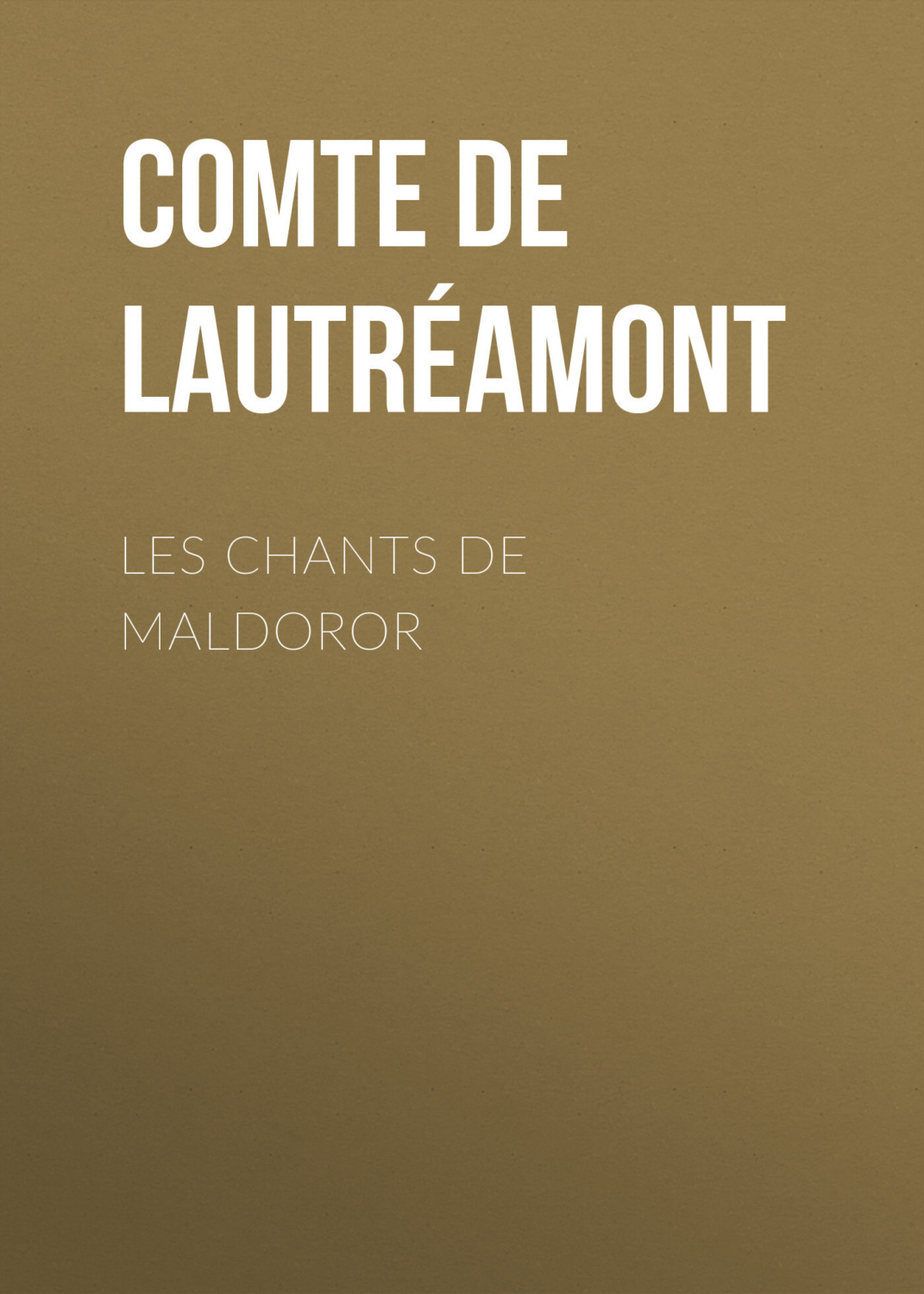 Обложка книги «Les Chants de Maldoror»