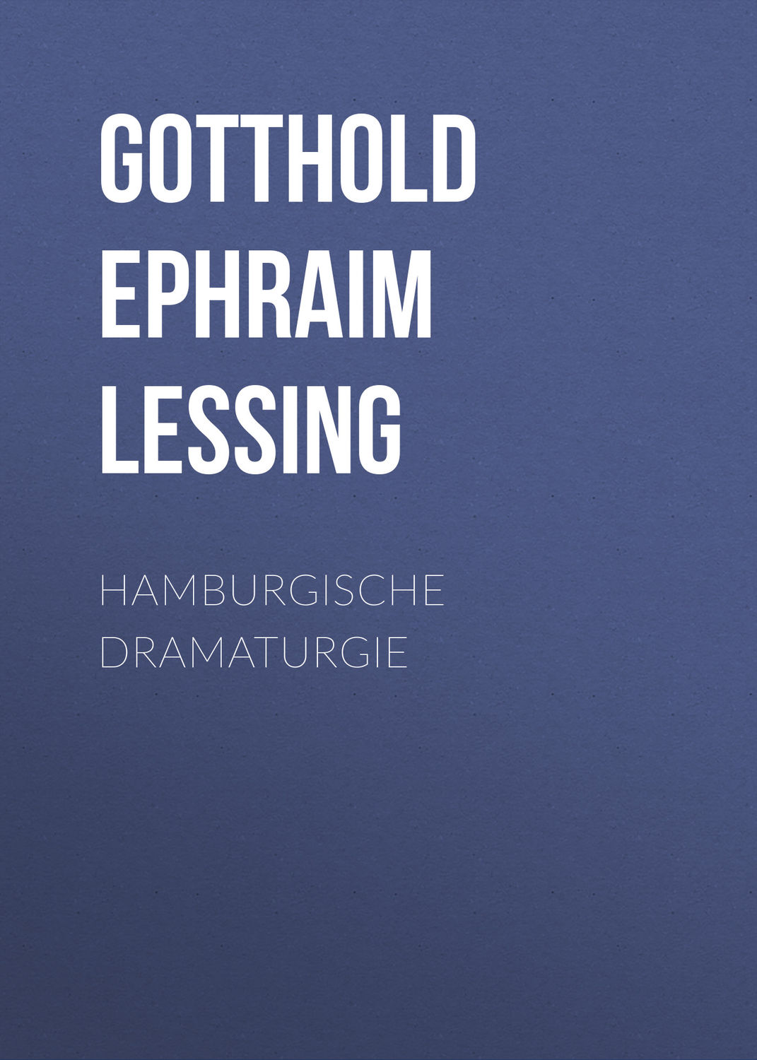 Обложка книги «Hamburgische Dramaturgie»