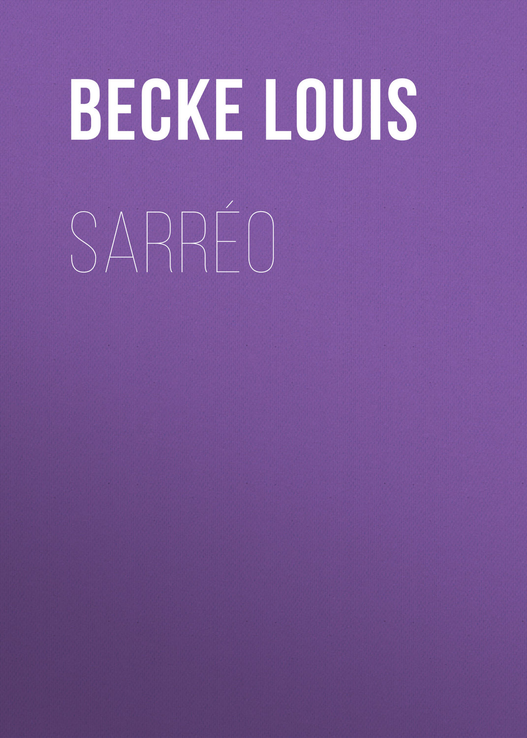 Обложка книги «Sarréo»