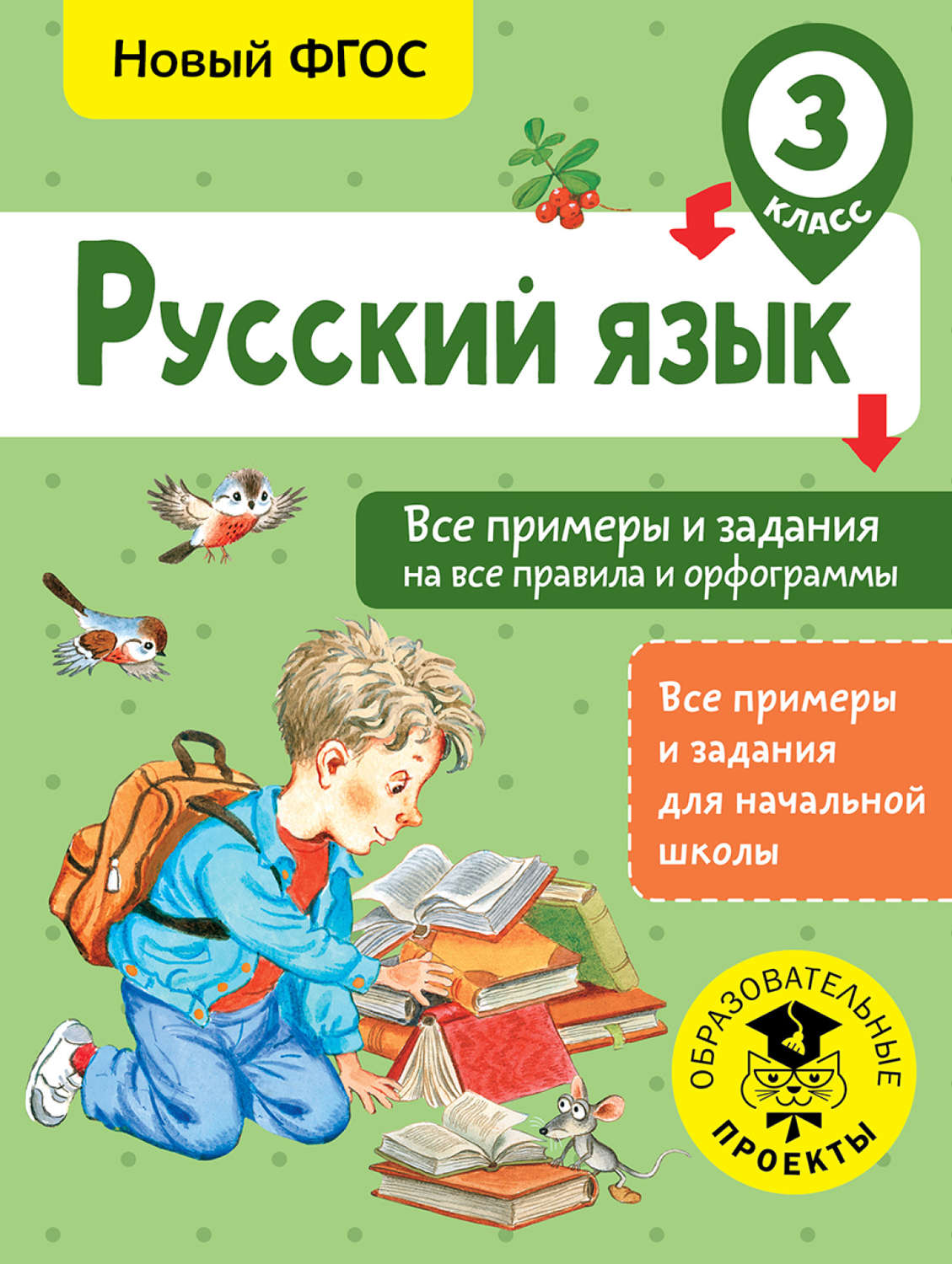 Обложка книги «Русский язык. Все примеры и задания на все правила и орфограммы. 3 класс»