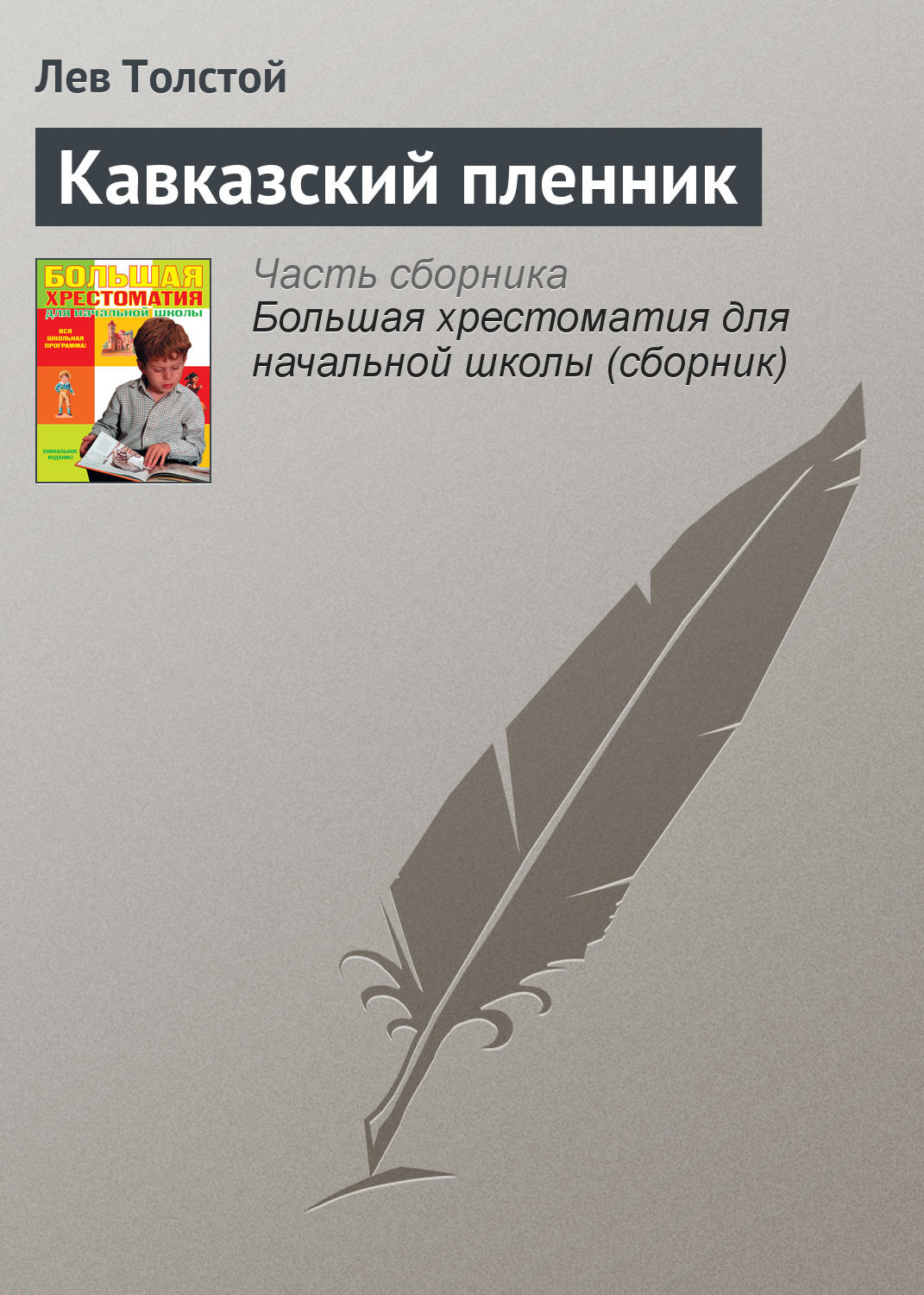 Обложка книги «Кавказский пленник»