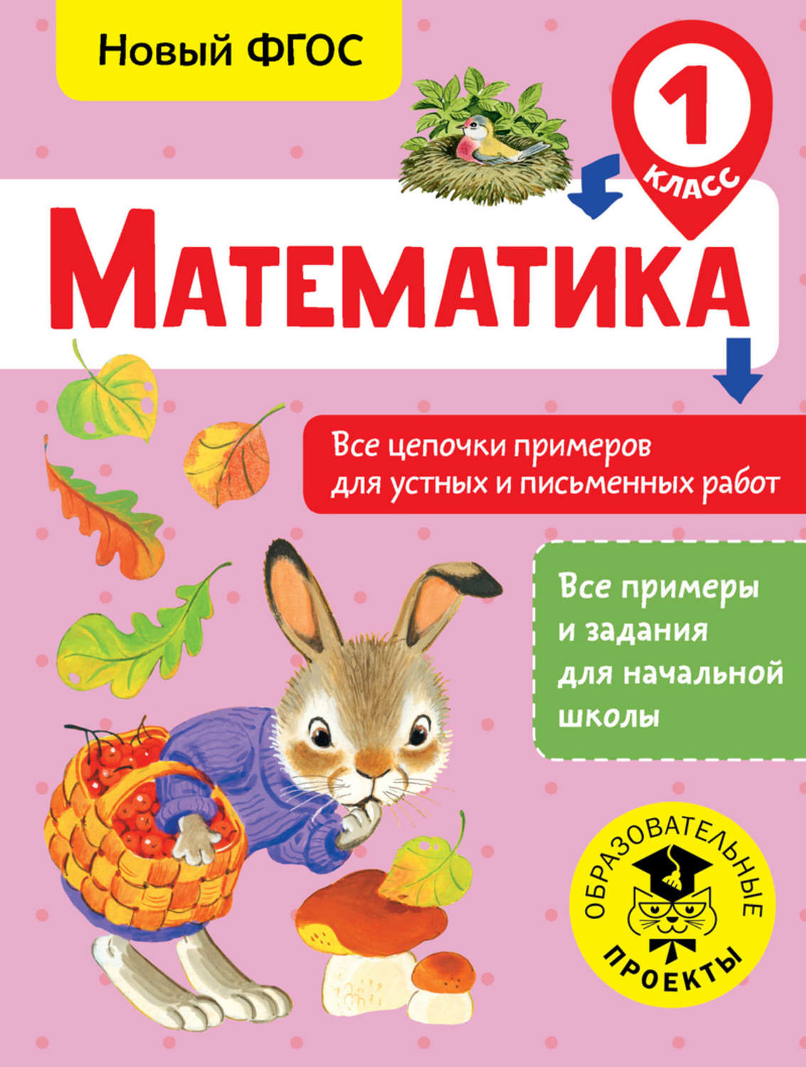 Обложка книги «Математика. Все цепочки примеров для устных и письменных работ. 1 класс»