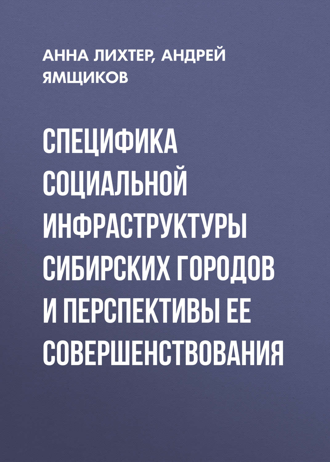 Обложка книги «Специфика социальной инфраструктуры сибирских городов и перспективы ее совершенствования»