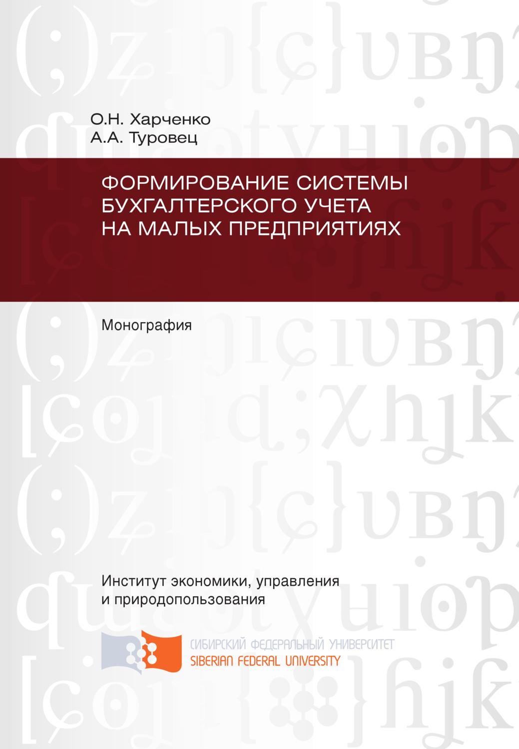 Обложка книги «Формирование системы бухгалтерского учета на малых предприятиях»