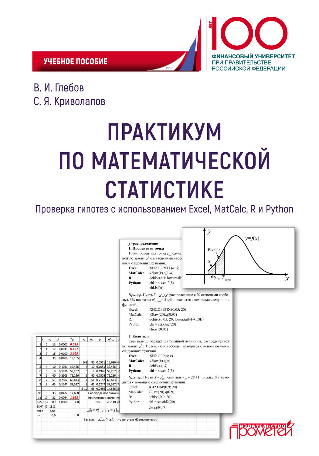 Обложка книги «Практикум по математической статистике. Проверка гипотез с использованием Excel, MatCalc, R и Python»