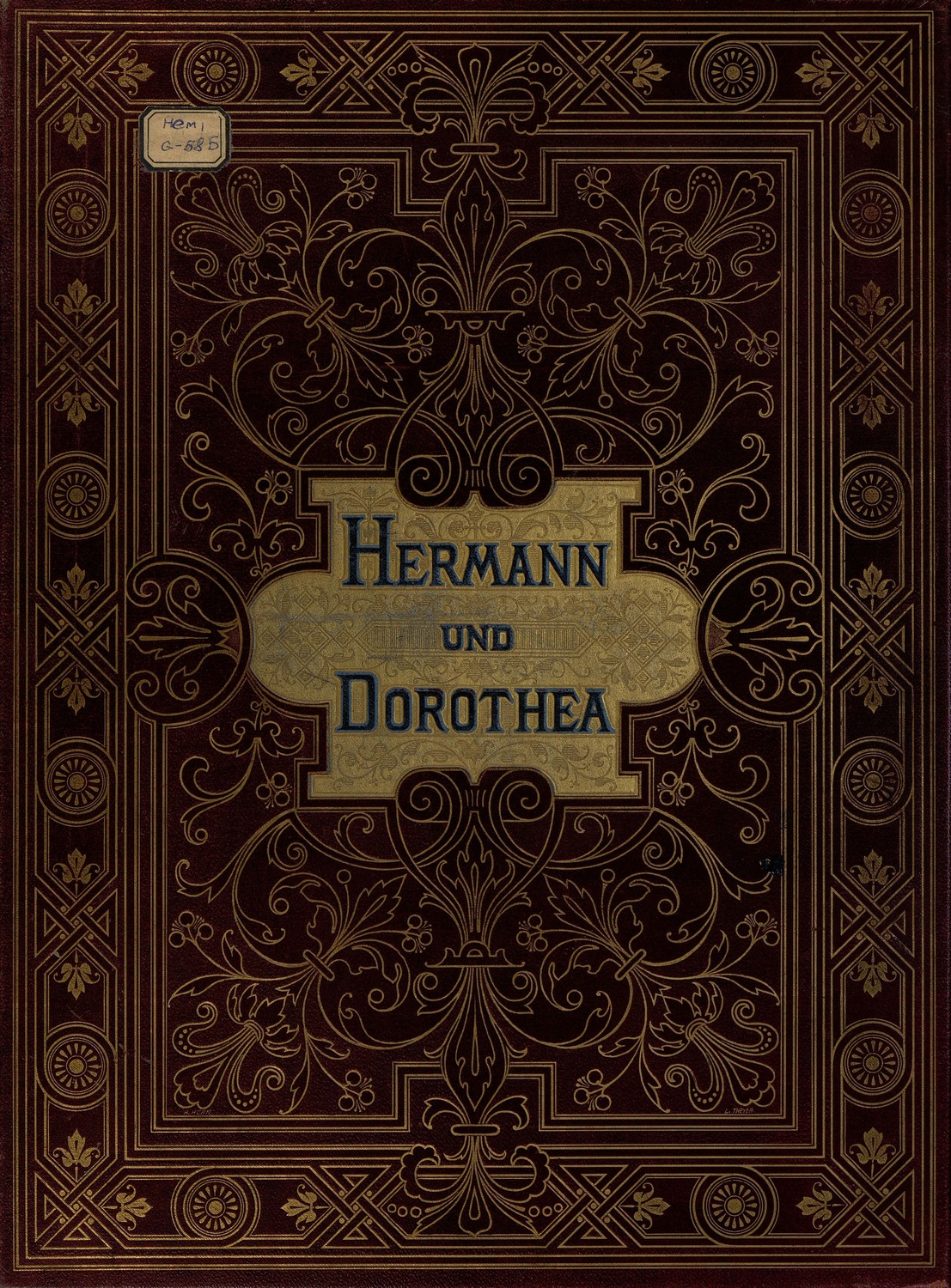 Обложка книги «Hermann und Dorothea mit acht Bildern in Kupferdruck nach den Original-Olgemalden»