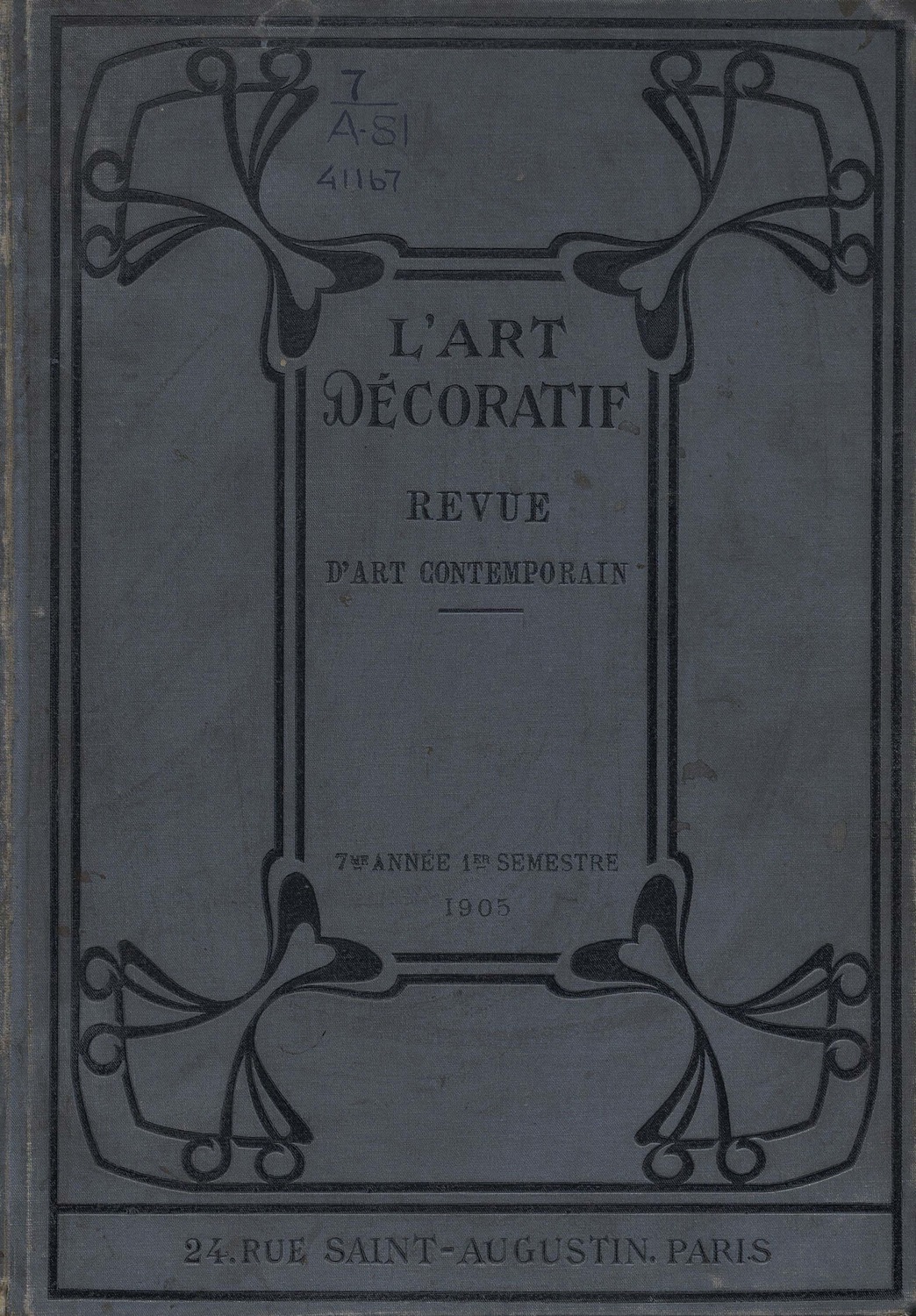 Обложка книги «L'Art Décoratif: Revue Mensuelle d'Art Contemporain»