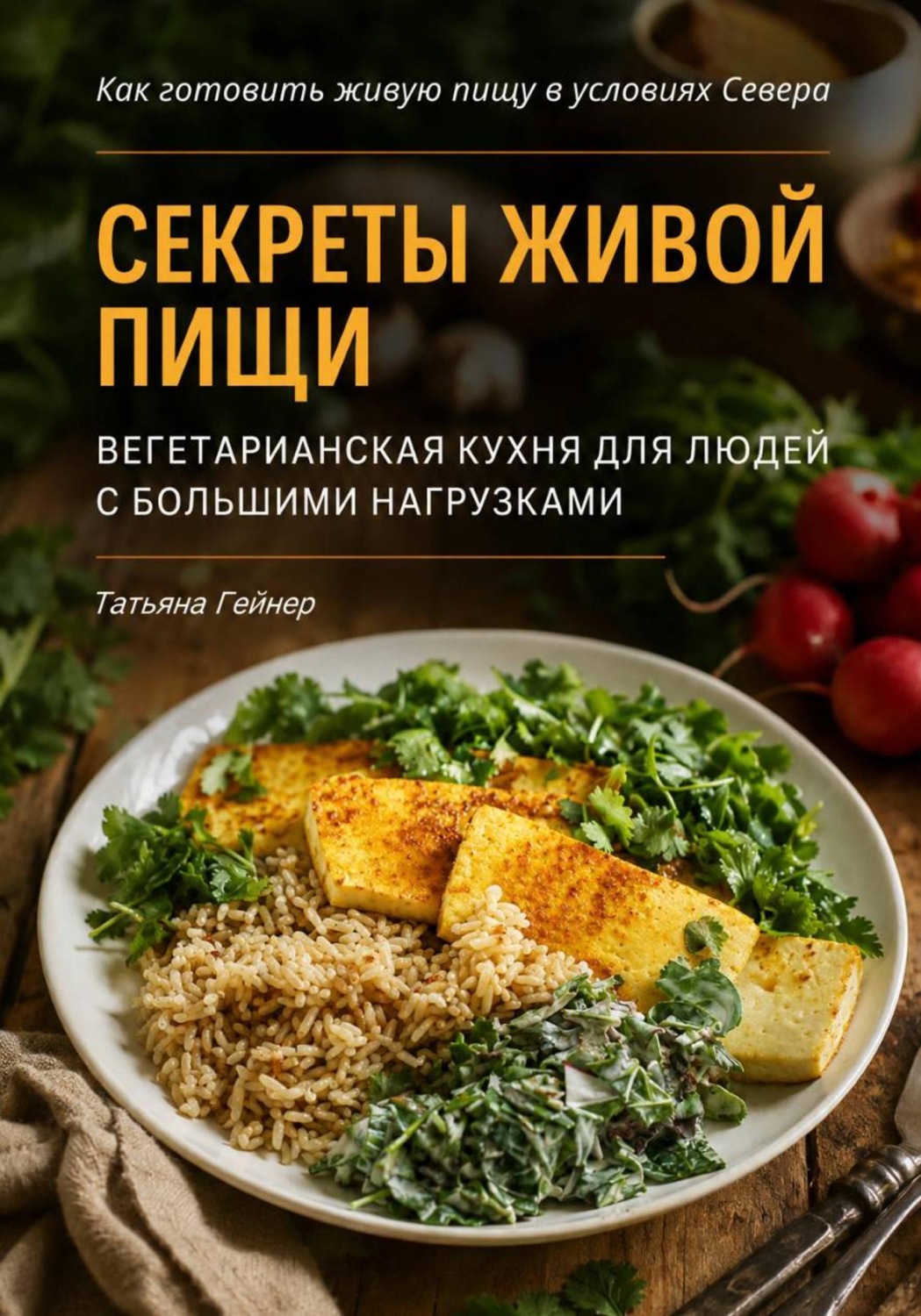 Обложка книги «Секреты живой пищи. Вегетарианская кухня для людей с большими нагрузками»