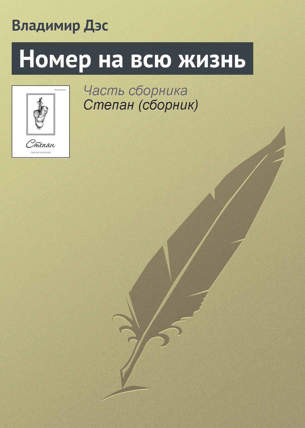 Обложка книги «Номер на всю жизнь»