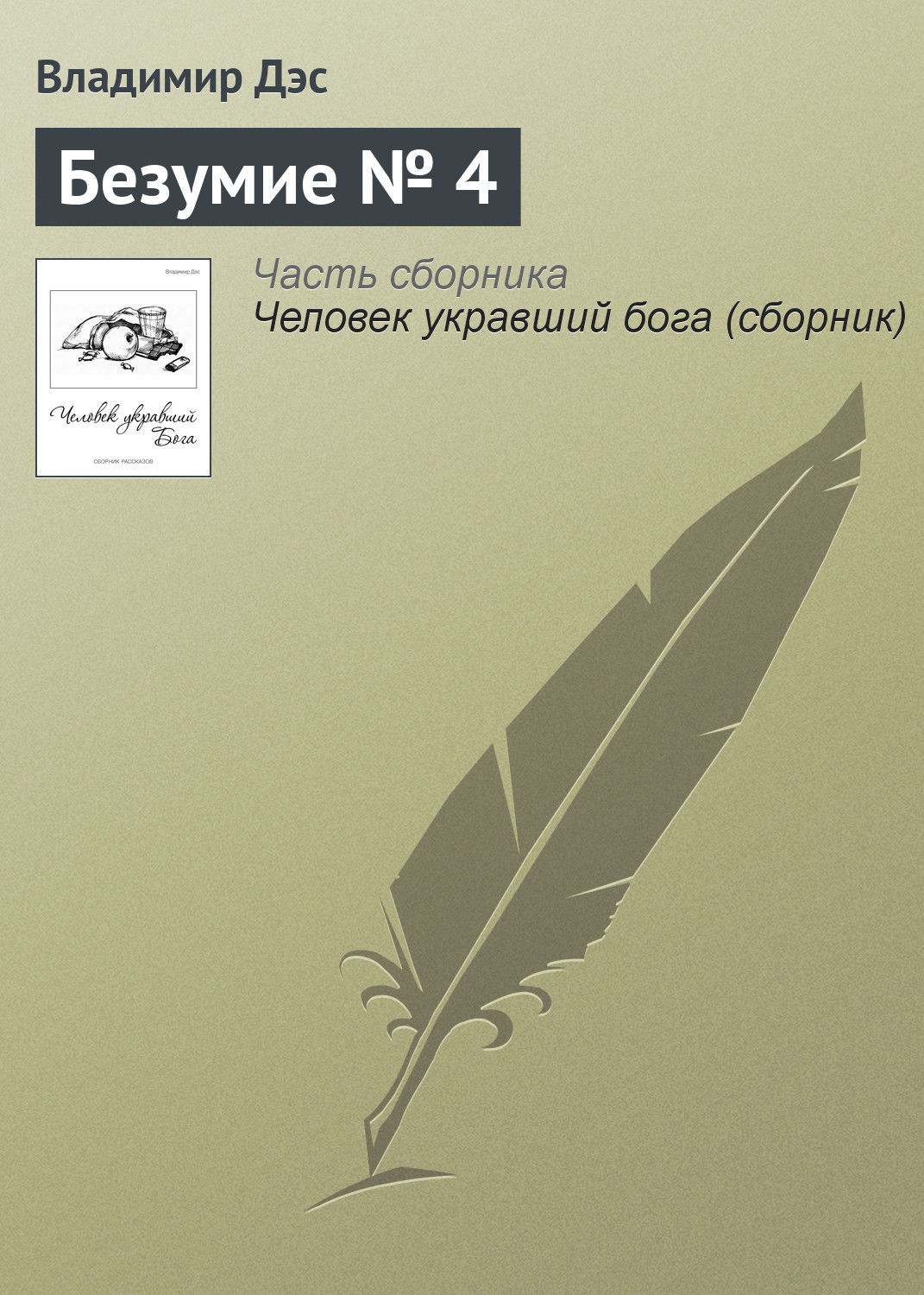 Обложка книги «Безумие № 4»